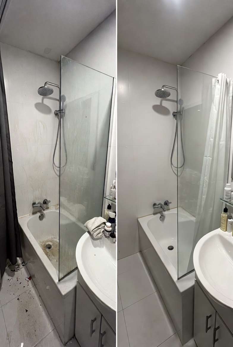 Bathroom before and after