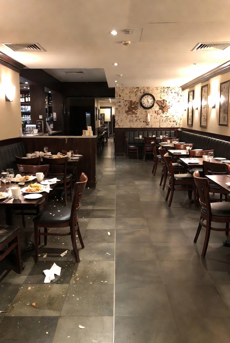 Event venue before and after