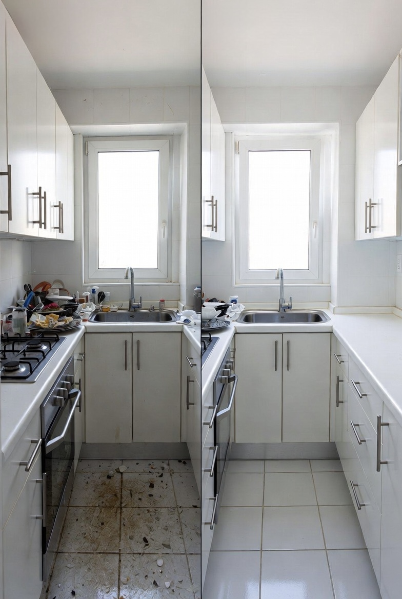 Kitchen before and after